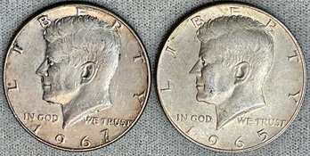 1965 & 1967 Kennedy Half Dollars