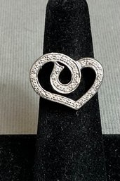 Platinum & Diamond Double Heart Ring