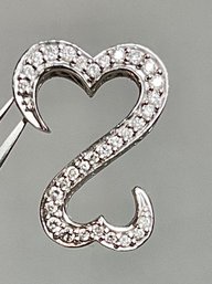 14k White Gold & Diamond Open Hearts Pendant - Jane Seymour