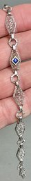 Exceptional 14k White Gold & Sapphire Filigree Bracelet