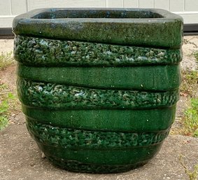 Green Ceramic Planter