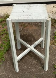 Square White Wood Plant Stand