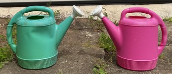 2 Plastic Watering Cans - 2 Gallon