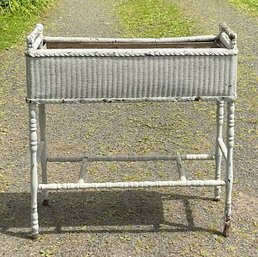 Vintage Wicker Plant Stand W/ Liner