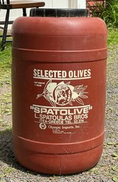 Large Vintage Plastic Olive Container