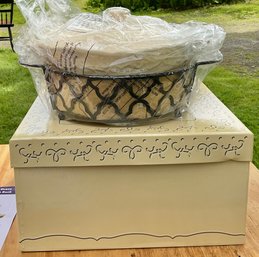 Temptations Vintage Grace 2 Qt. Covered Baker W/ Rack - New