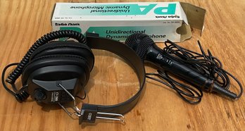 Coby Stereo Headphones & Radio Shack Microphone