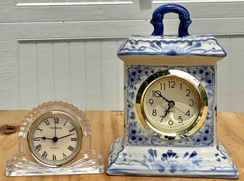 Shannon Crystal & Porcelain Quartz Clocks