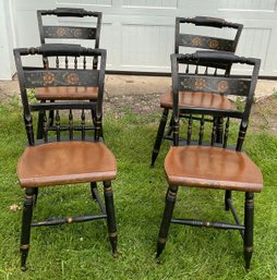 4 Vintage Hitchcock Stenciled Chairs