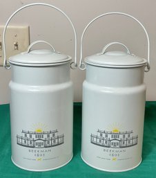 2 Beekman Milk Can Shaped Containers