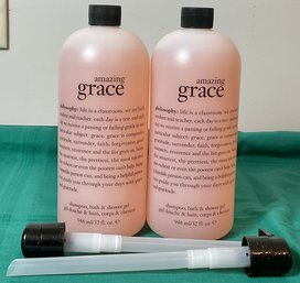 2 - 32oz Philosophy Shampoo, Bath & Shower Gel - New