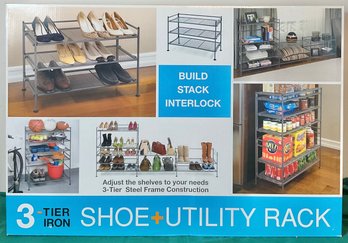 3 Tier Iron Shoe /utility Rack - New