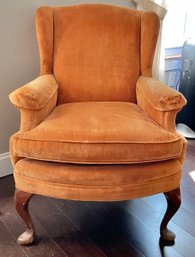 Vintage Orange Fabric Arm Chair