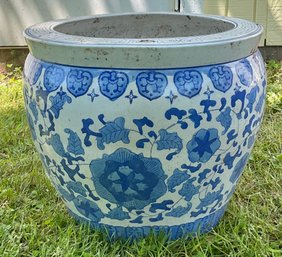 Large Blue/ White Ceramic Planter