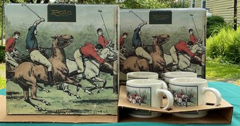2 Sets Of 4 - Polo Ralph Lauren Thoroughbred Horse Mugs - New Old Stock