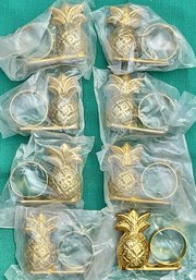 8pc Solid Brass Pineapple Napkin Holders - New