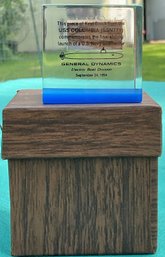 Piece Of Keel Block In Lucite - USS Columbia