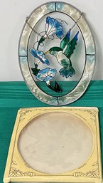 Hand Painted Glass Hummingbird Sun Catcher - Joan Baker - New
