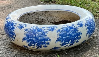 Blue/ White Floral Planter
