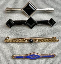 4 Vintage Bar Pins/ Brooches