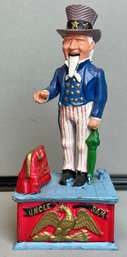 Cast Iron Uncle Sam Mechanical Bank