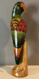 Carved Wood Parrot