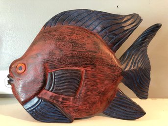 Large Carved Wood Fish