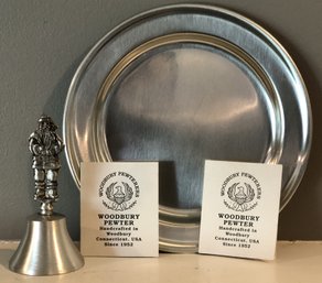 Woodbury Pewter Santa Bell & Plate