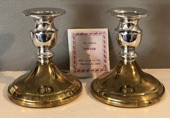 Early American Pewter Candlesticks - Web Silver Company
