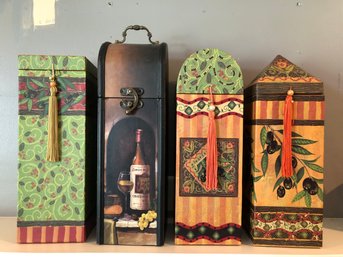 4pc Decorative Wine Boxes
