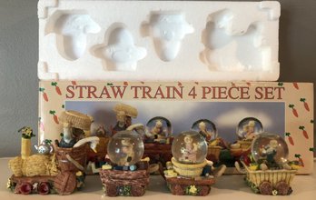 4pc Straw Train Snow Globes