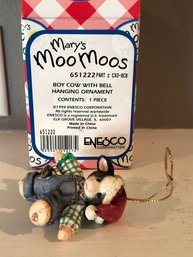 Mary Moo Moo's - Boy Cow W/ Bell Ornament