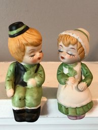 Vintage Irish Kissing Couple Salt & Pepper