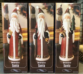 3pc Resin Decorative Santas - 15.5' - New