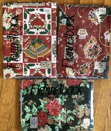 3pc Oblong Christmas Tablecloths - New