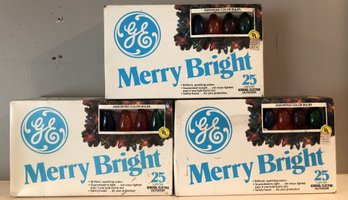 3 Boxes Vintage Merry Bright 25pc Light Sets