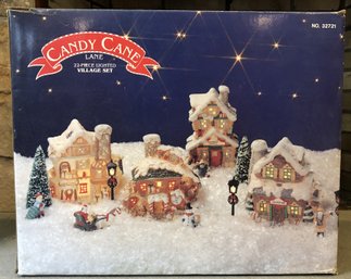 22pc Illuminated Village Set - Candy Cane Lane