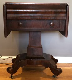 Antique Empire Drop Leaf Side Table