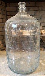 Vintage Glass Silver Spring Water Cooler Bottle