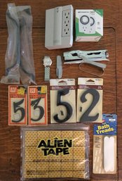 Misc. Lot - Alien Tape/ House Numbers/ Watch
