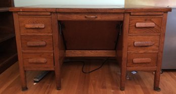 Vintage Solid Oak Typewriter Desk