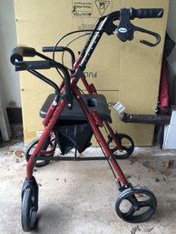Red Drive Walker/ Seat W/ Brakes