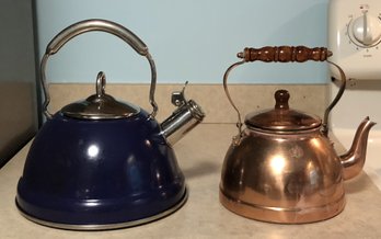 2 Teapots - Blue & Copper