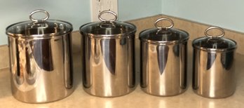4pc Gourmet Stainless Steel Cannister Set
