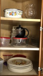 Contents Of Cabinet - Pyrex/ Plates