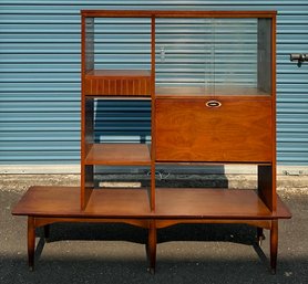 Mid Century Walnut Hooker Furniture Room Divider/wall Unit