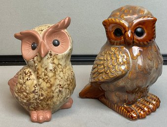 2 Ceramic Owl Figures