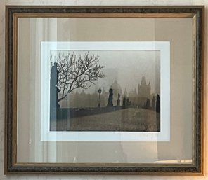 Signed Black & White Photograph Charles Bridge Prague