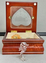 Small Jewelry Box & Hand Blown Glass Seahorse