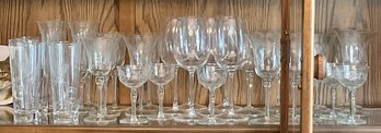 Large Lot Etched Drinking/ Wine Glasses